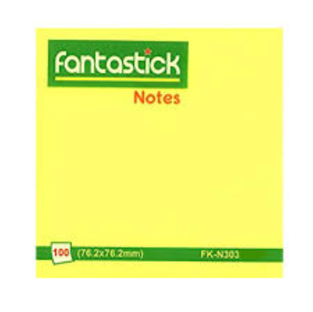 Fantastick Stick Notes 3"x3" Yellow FK-N303